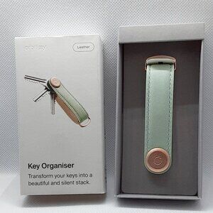 Sage and Rose Gold Orbitkey Genuine Leather Key Holder Organizes Your Keys
